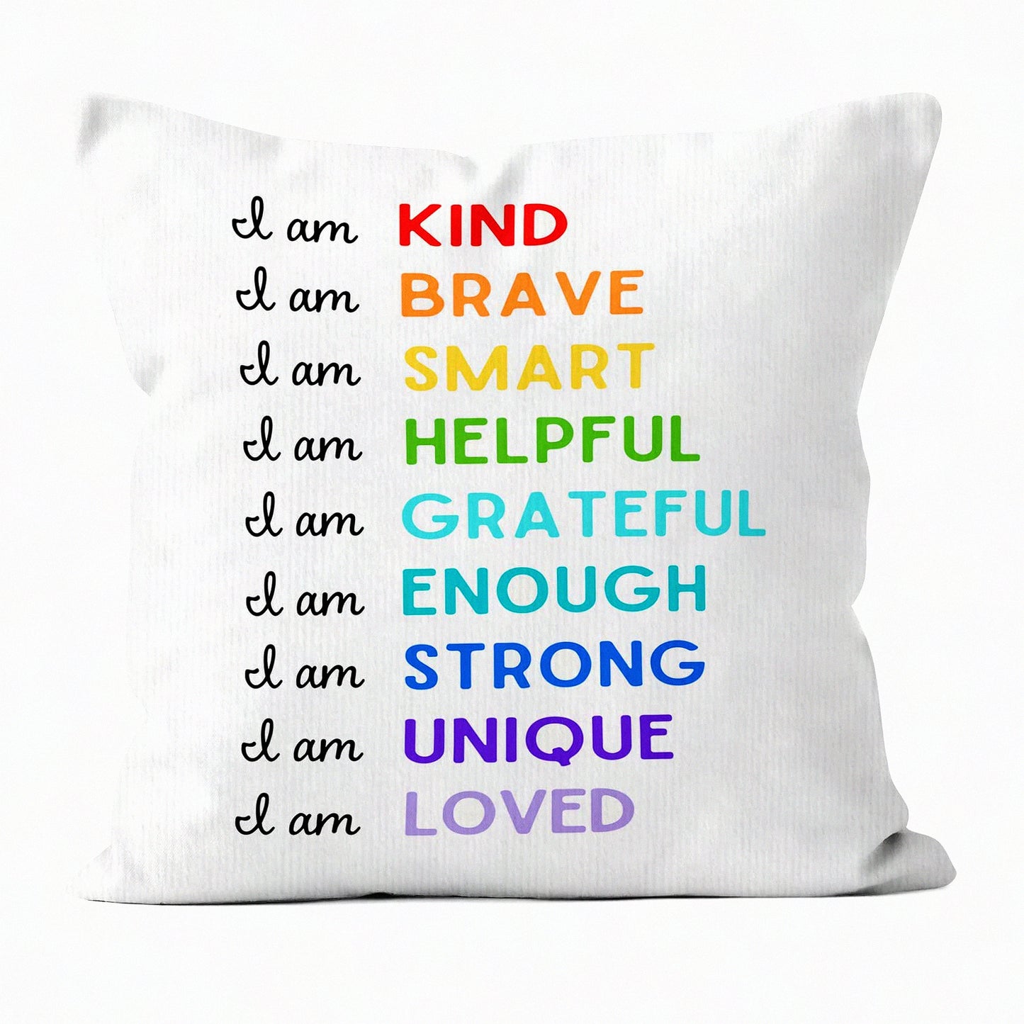Kindness Inspirations Pillowcase - Decorative Throw Pillow Cover for Clroom, Nursery, Bed Room & Home Decor - 18 x 18 Inch Inspirational Pillow Case