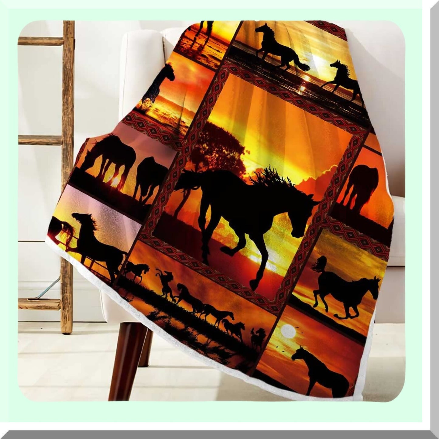 Western Comfort Fleece: Soft Animal Print Throw Blanket for Couch, Sofa, Bed - 50x60 Inches