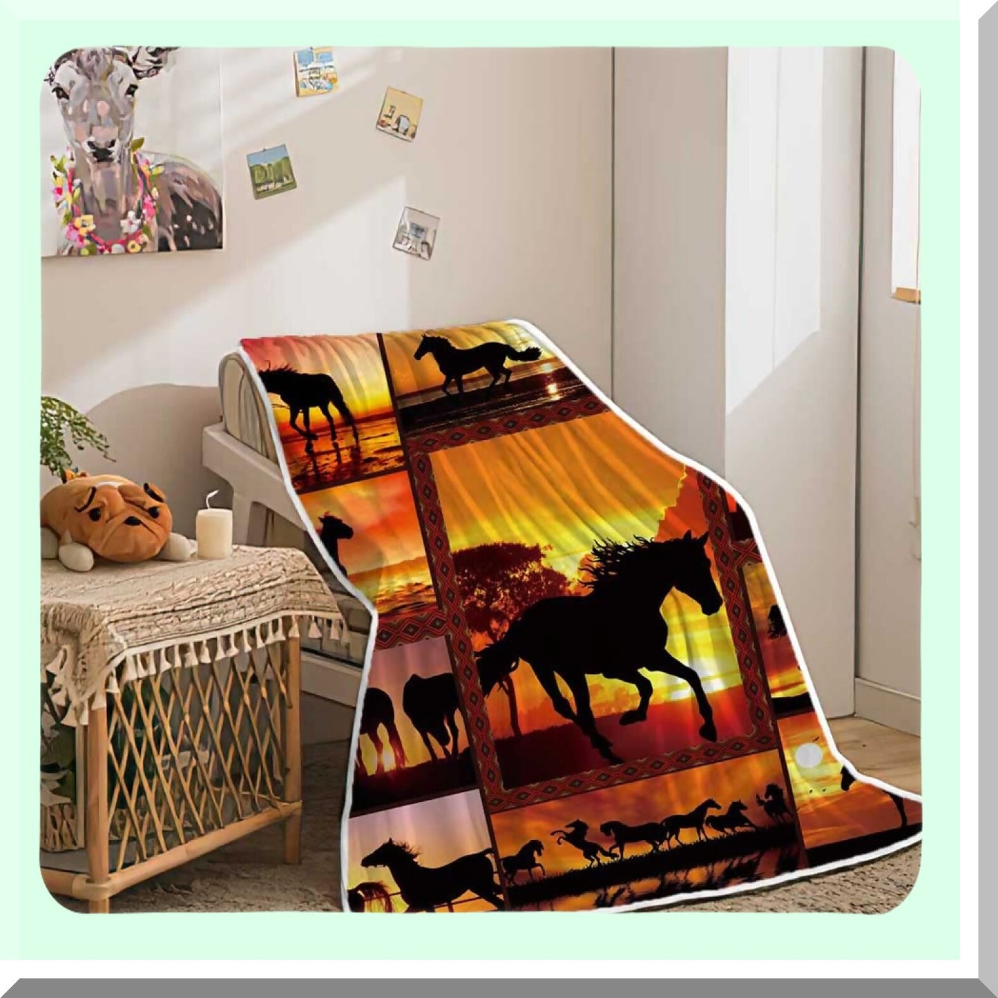 Western Comfort Fleece: Soft Animal Print Throw Blanket for Couch, Sofa, Bed - 50x60 Inches