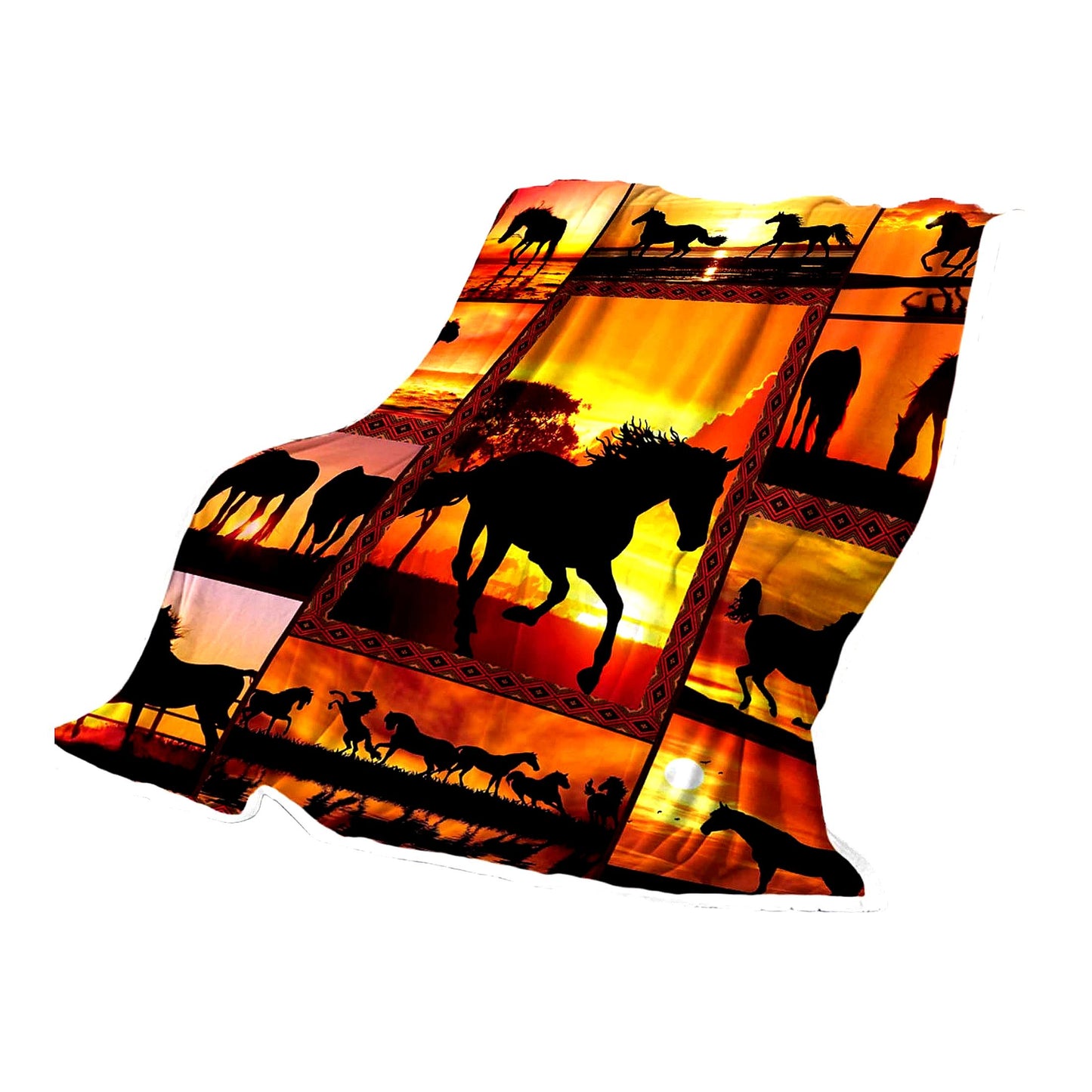 Western Comfort Fleece: Soft Animal Print Throw Blanket for Couch, Sofa, Bed - 50x60 Inches