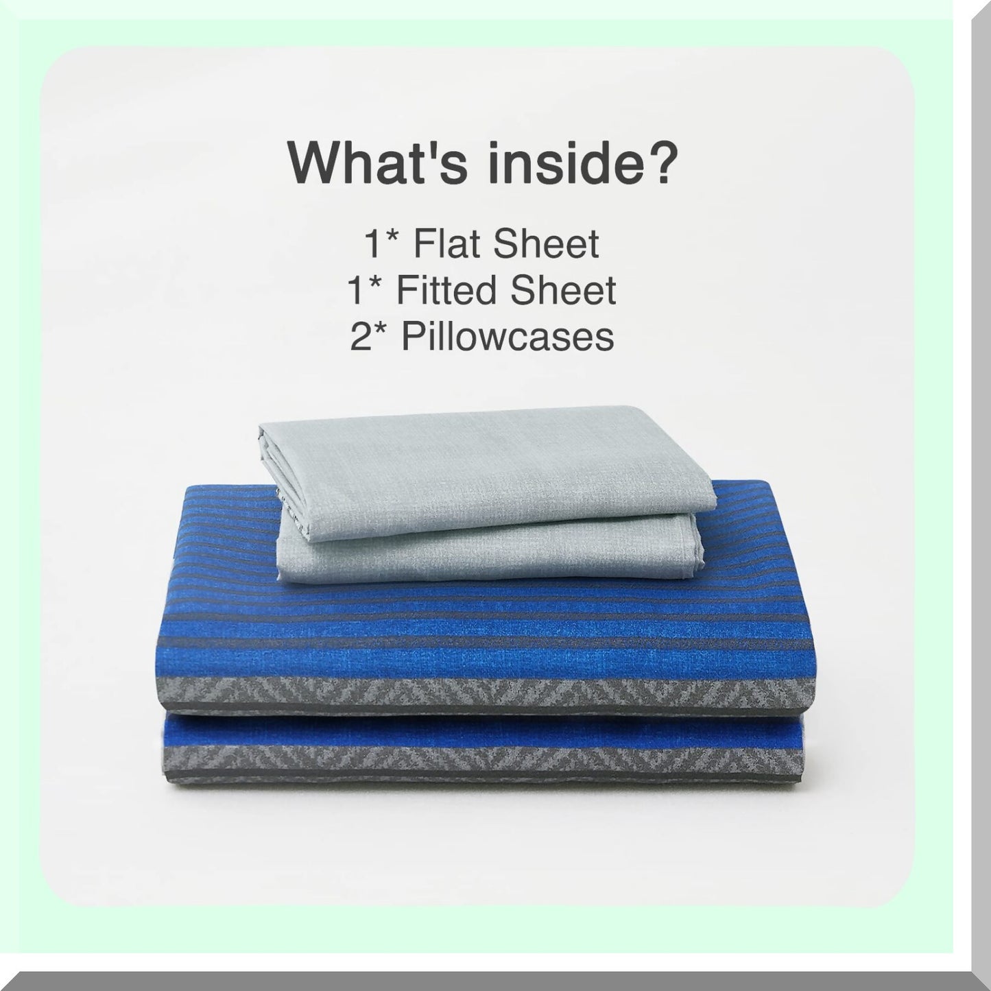 Blue StripeSoft Microfiber Bedding Set - Wrinkle Free 4 Piece Sheet Set with Deep Pocket - Includes Fitted Sheet, Flat Sheet, and Pillowcases