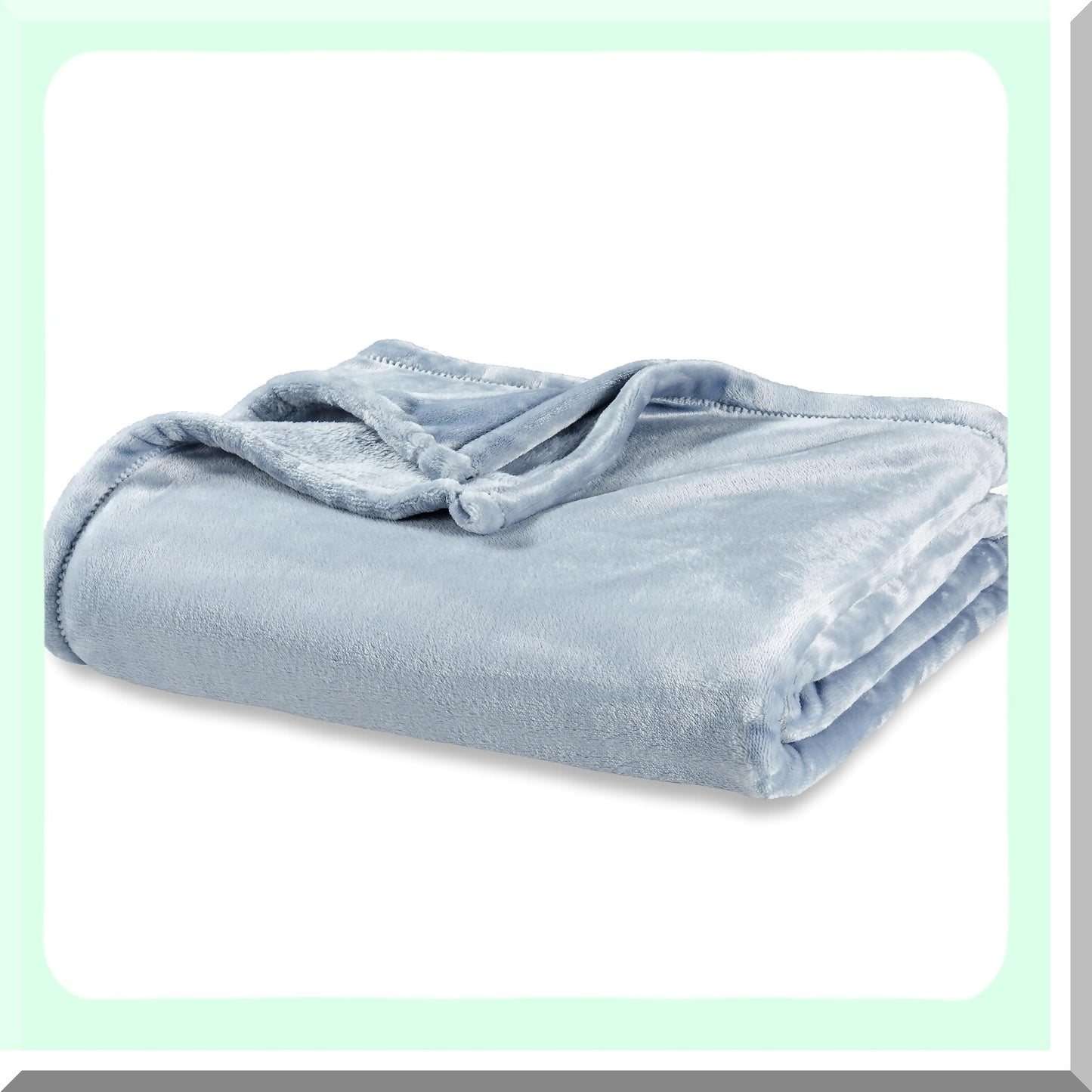 VelvetLoft Cozy Plush Throw - Lightweight, Soft, Fuzzy Blanket for Bed & Couch, Polar Blue, 50x60 Inches