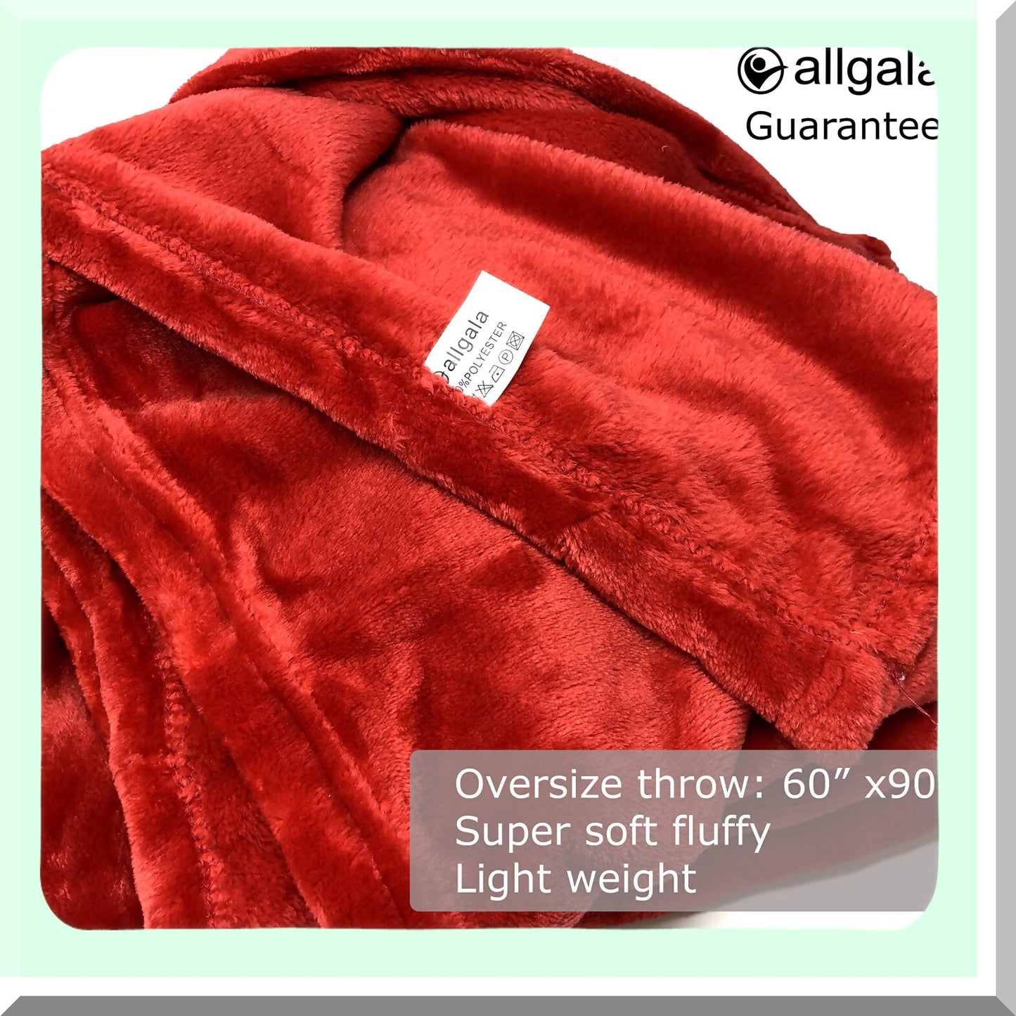 UltraSoft CozyFlannel Lightweight Throw Blanket - Red 60x90