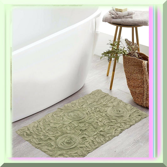 100% Cotton Green Bath Rug 21"x34"