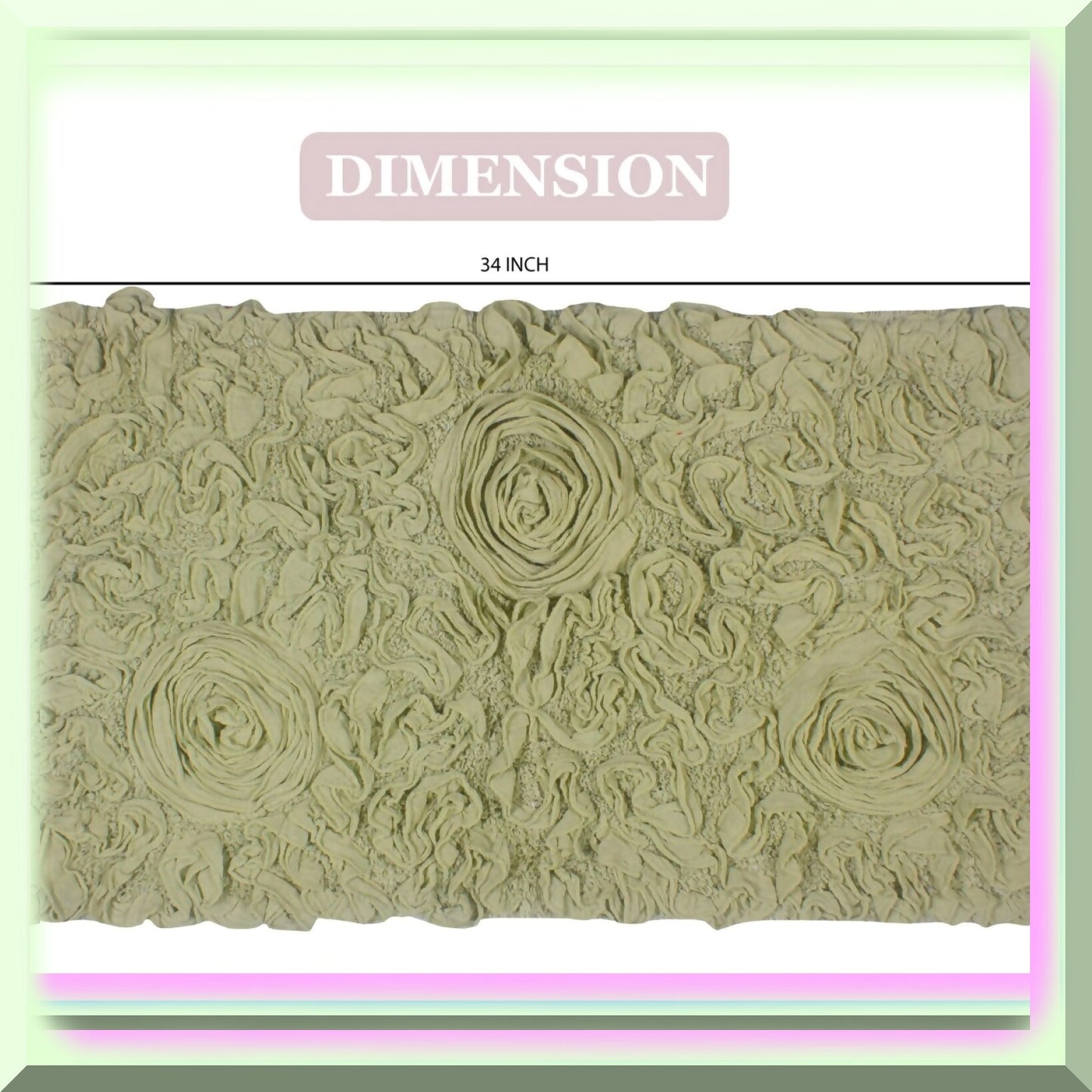 100% Cotton Green Bath Rug 21"x34"