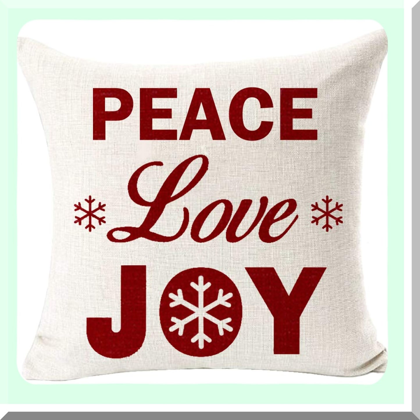 Winter Wonderland Snowflake Pillowcase Set - Festive Red Snowman & Pine Tree Design for Cozy Home Decor - Pack of 4 Cotton Linen Throw Pillow Covers 18"x 18"