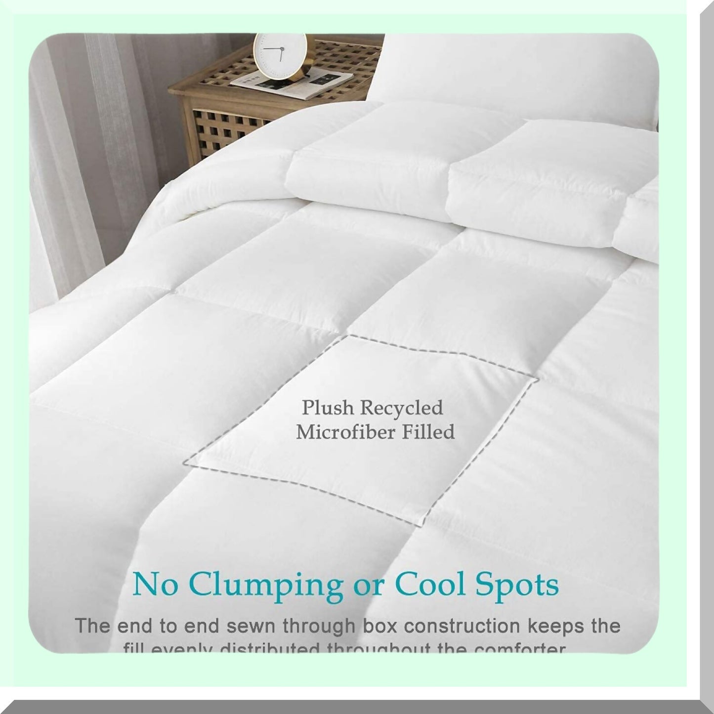 UltraFluff Cotton Comforter - Twin Size | All Season Bedding Duvet Insert | Soft & Breathable Microfiber Cover | White | 64x88 inches | Hypoallergenic & Cozy