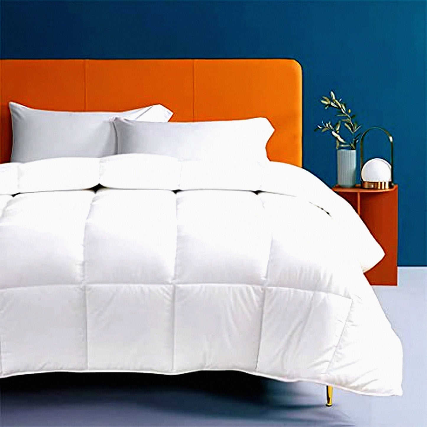 UltraFluff Cotton Comforter - Twin Size | All Season Bedding Duvet Insert | Soft & Breathable Microfiber Cover | White | 64x88 inches | Hypoallergenic & Cozy