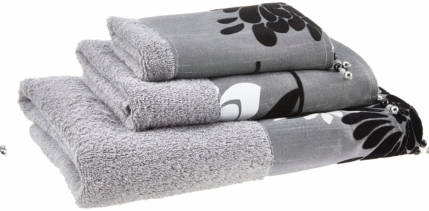 Erica Collection 3-Piece Grey Towel Set