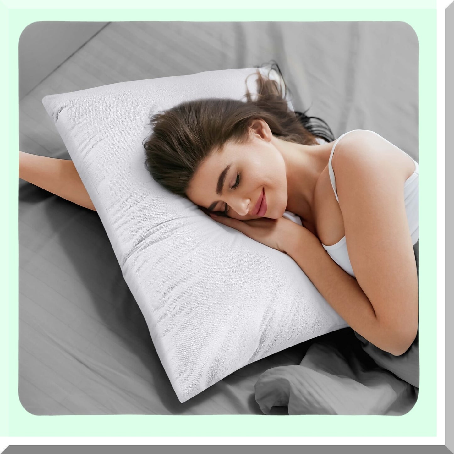 AquaGuard Pillow Armor - Waterproof Zippered Pillow Protectors (2 Pack) - Terry Cloth Pillow Covers - Bed Bug & Dust Mite Resistant