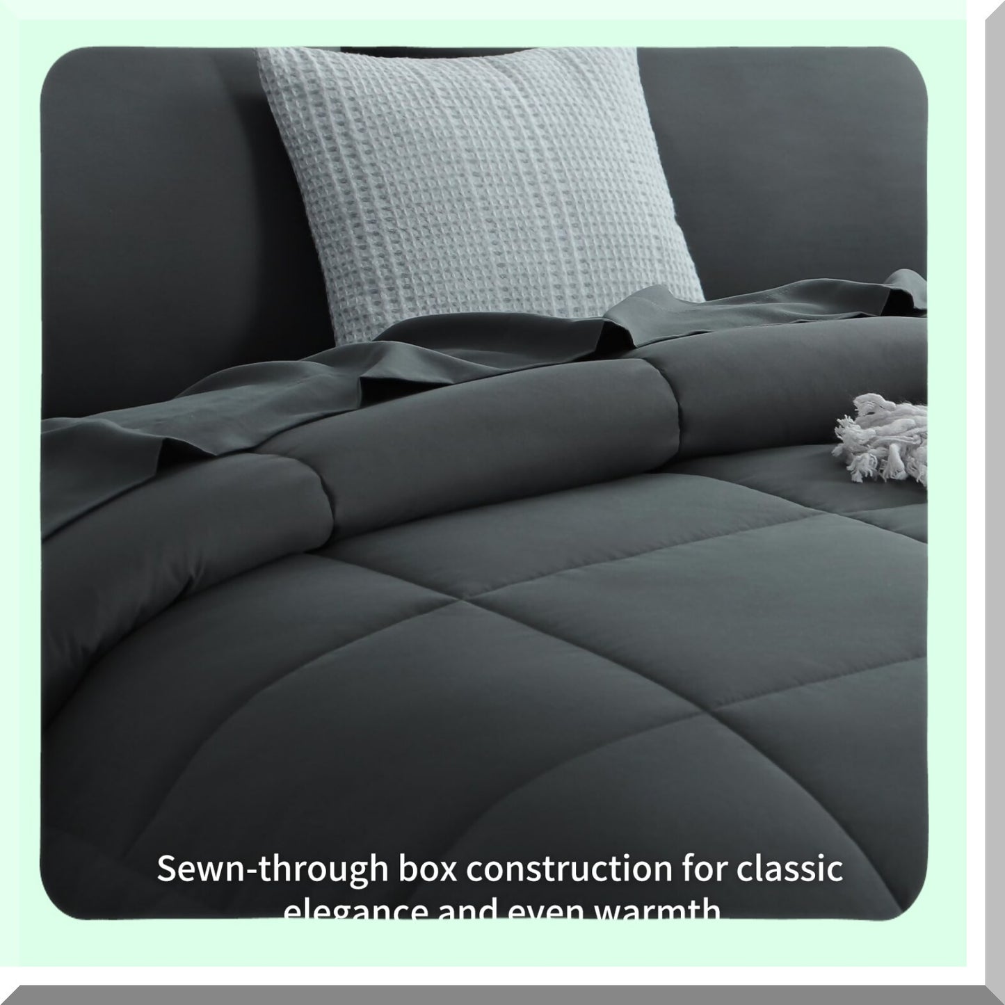 Dark Grey Twin Comforter Set - 5 Piece Bedding Bundle: Comforter, Sheets, Bed in a Bag - All Season Twin Size Bed Set - Cozy Bedroom Essentials