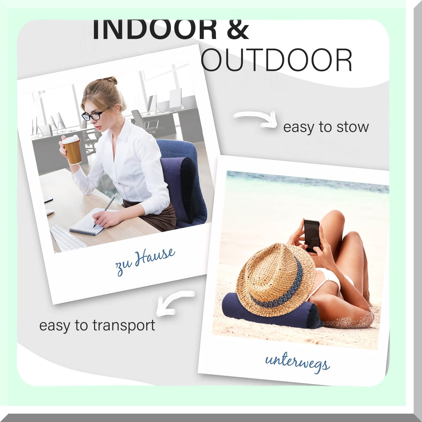 Inflatable SleepEase Wedge Pillow - Portable Body Positioner for Leg Elevation & Comfort. Lightweight Cushion for Bed, Travel, Camping. Fast Inflate/Deflate, Blue Color.