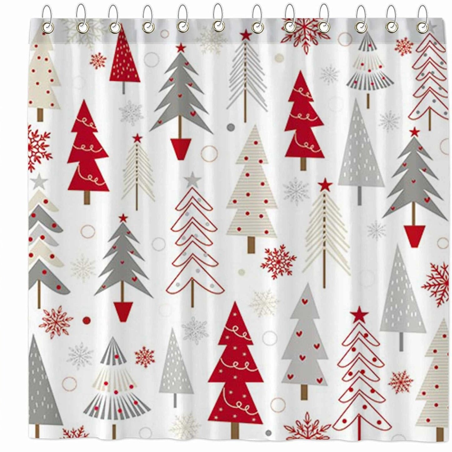 Winter Tree Xmas Shower Curtain 72"x72" with 12 Hooks