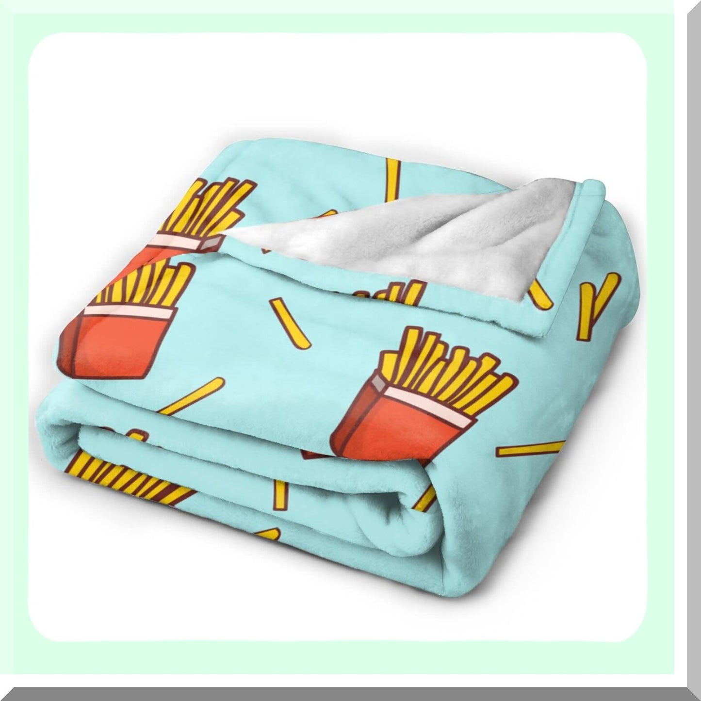 CozyCrave French Fries Fun Flannel Blanket - Super Soft, Warm, All-Season Throw for Couch, Bed, Office, Car - Perfect for Kids and Adults, 50"x40""