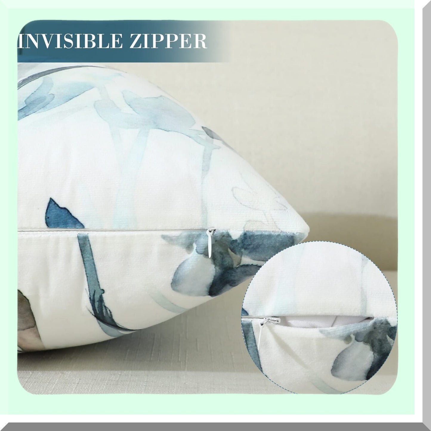 Watercolor Bloom Pillowcase Set - Vintage Floral Decorative Covers for Home Sofa & Outdoor Living Room - Soft Square Cushion Covers 18x18 - Ink Art Style