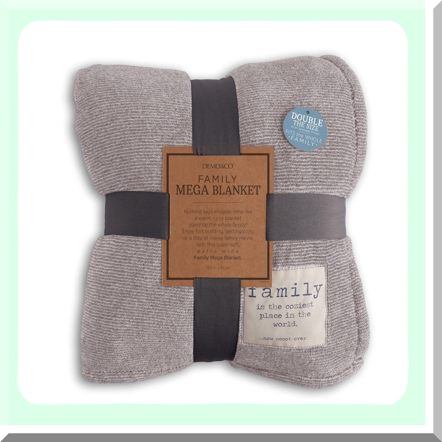 Ultimate Comfort Grey 60x70 Polyester Knit Family Throw Blanket