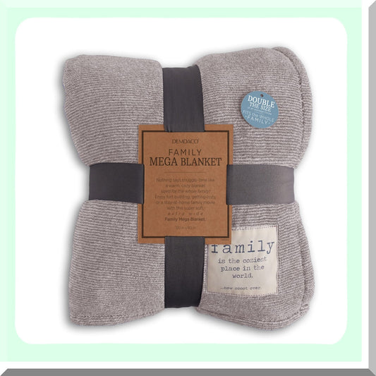 Ultimate Comfort Grey 60x70 Polyester Knit Family Throw Blanket
