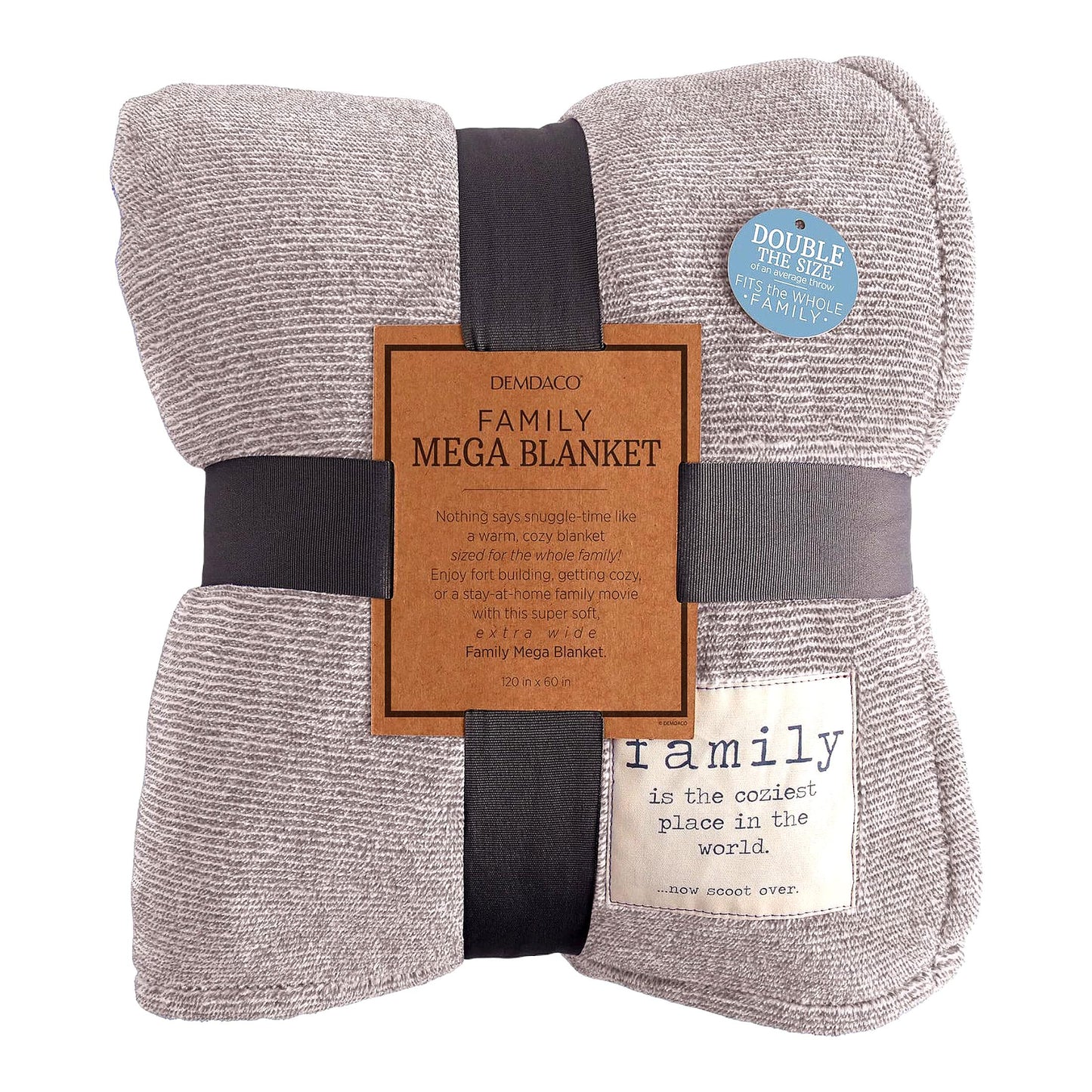 Ultimate Comfort Grey 60x70 Polyester Knit Family Throw Blanket