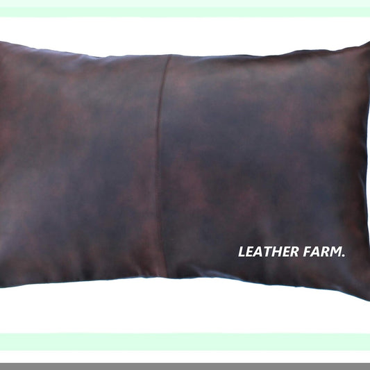Luxury Dual-Tone Brown Pillow Cover - Decorative Couch Throw Case - Solid Color Cushion Cover - Thick Genuine Fabric - 12''x20'' Size