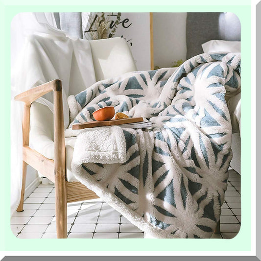 CozyLux Sherpa Throw: Ultra Plush, Super Soft, Lightweight Blanket for Bed & Couch - 60''x50'' Light Blue