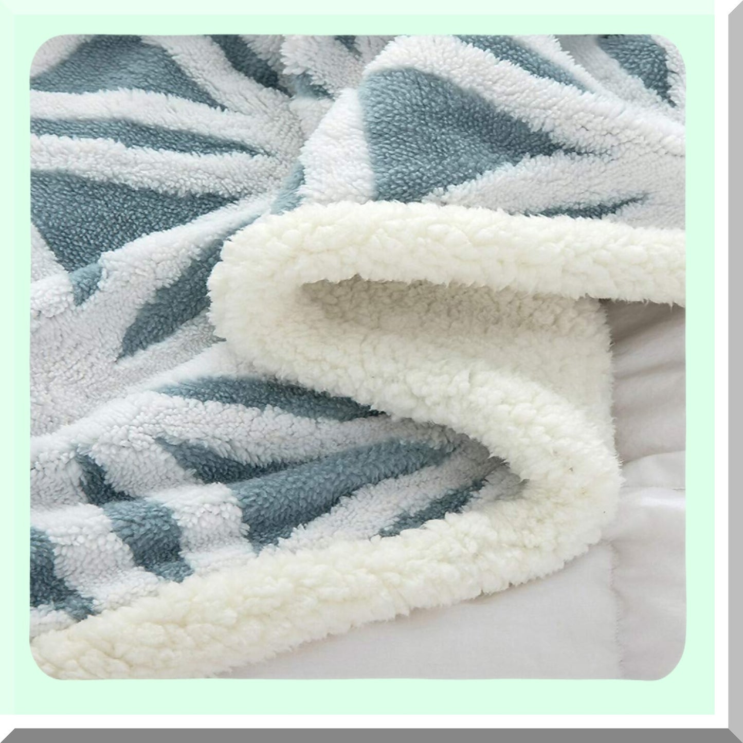 CozyLux Sherpa Throw: Ultra Plush, Super Soft, Lightweight Blanket for Bed & Couch - 60''x50'' Light Blue