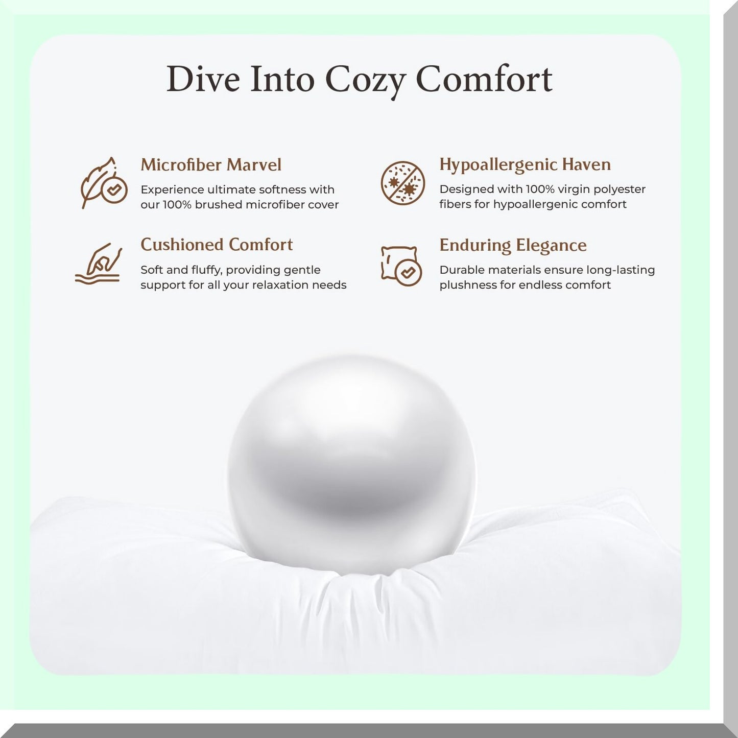 Fluffy White Pillow Inserts - 2 Pack Large Sofa Bed Pillows - Decorative Throw Pillow Inserts for Couch & Living Room - 26x26 Throw Pillow Covers