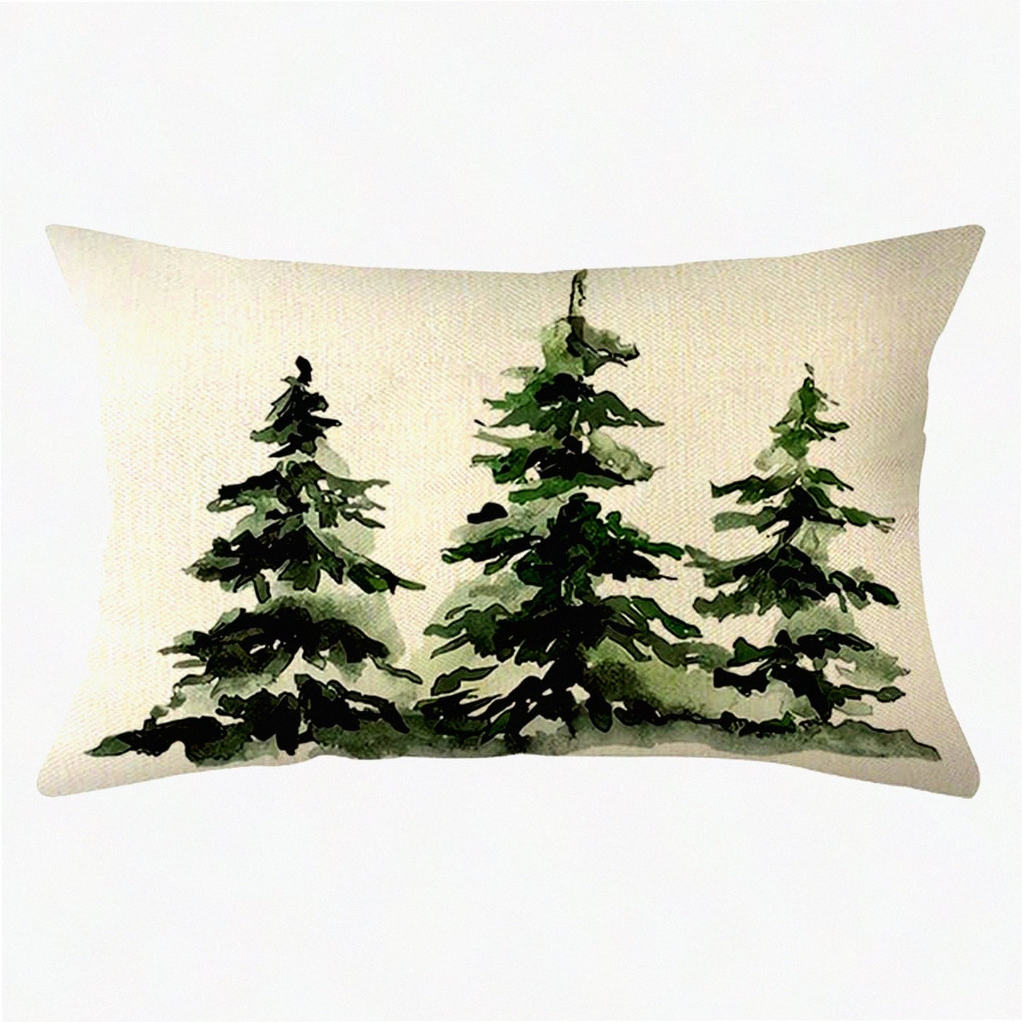 Winter Wonderland Tree Pillow Cover - Festive Holiday Decor for Sofa & Couch - Snowy 12x20 Inch Cushion Case - Christmas Home Decoration