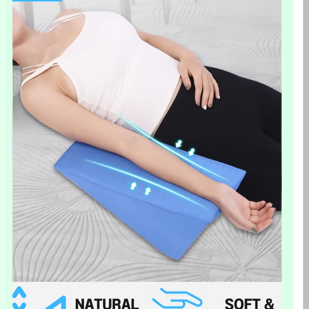 ElevateEase Orthopedic Arm Support Wedge - Post Surgery Recovery Pillow with Removable Case for Leg and Elbow Comfort - Ergonomic Hand Rest Sponge for Sleeping