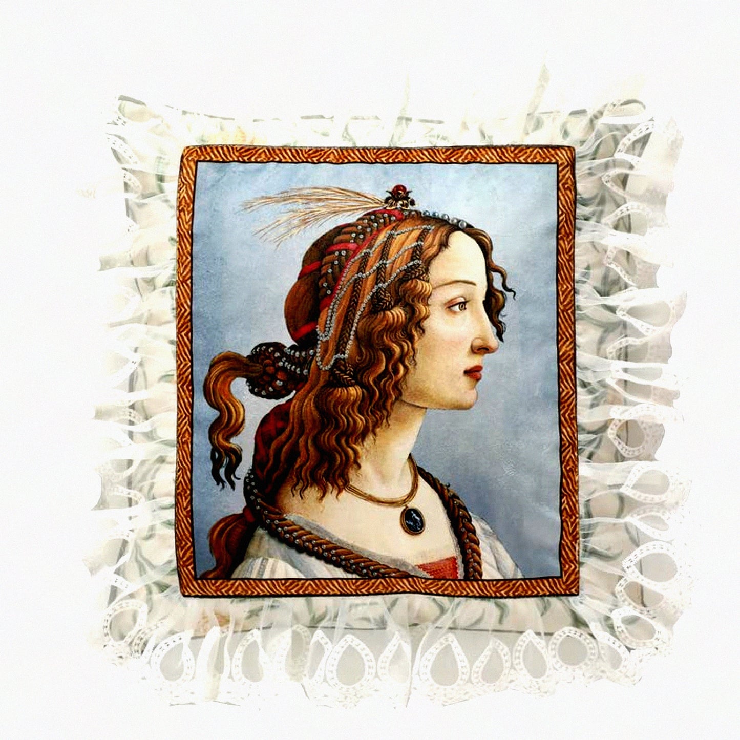 Vintage Velvet Character Pillow Covers - Farmhouse Decorative Cushion with Dutch Painting Pattern for Living Room & Outdoor. Luxuriously Soft & Designer 18"x18" Square Throw Pillows.