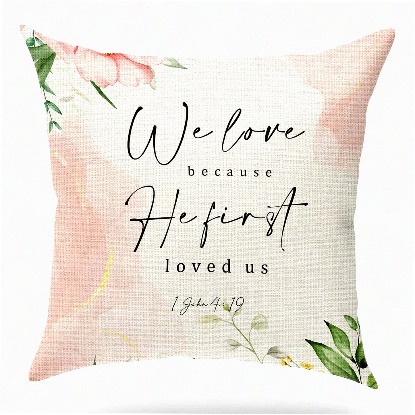 Christian Verse Decor Pillow - Scripture Sayings Cushion Cover for Sofa Bed, Living Room & Porch Decoration - Religious Bible Art Gift 18x18"