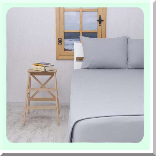 UltraSoft Cotton Jersey Bed Sheet Set - CozyFit 4 Piece All Season Bedding - Extra Soft & Comfy Sheets - Gray California King Size - Breathable & Easy Care - LuxeSleep Essentials