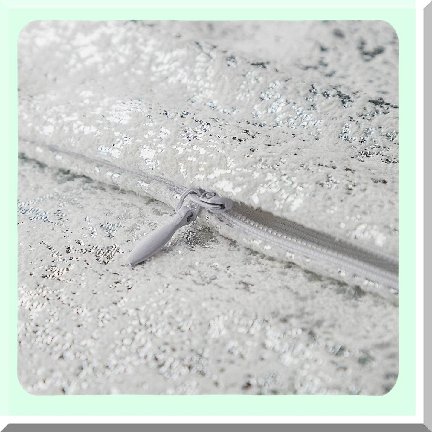 Sparkling Suede Pillow Covers - Set of 2 Soft Square Throw Cushion Cases for Sofa Bedroom Car - Solid Color Decorative 18x18 Inch Silver White