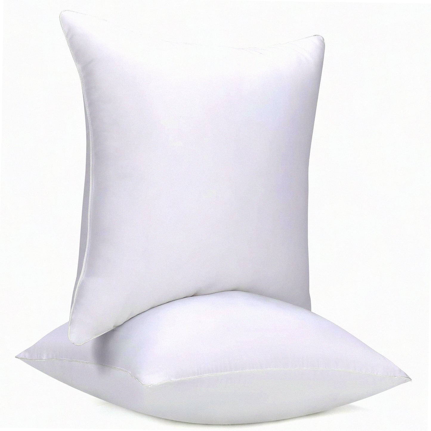 UltraSoft Hypoallergenic Pillow Inserts - 24x24 Inches, 2 Pack White Decorative Stuffer Pillows - Lightweight Down Alternative Square Sham Stuffer