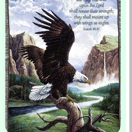 Freedom Verse Tapestry Throw - 50x60 Inch Inspirational Collection by Linda Pickens