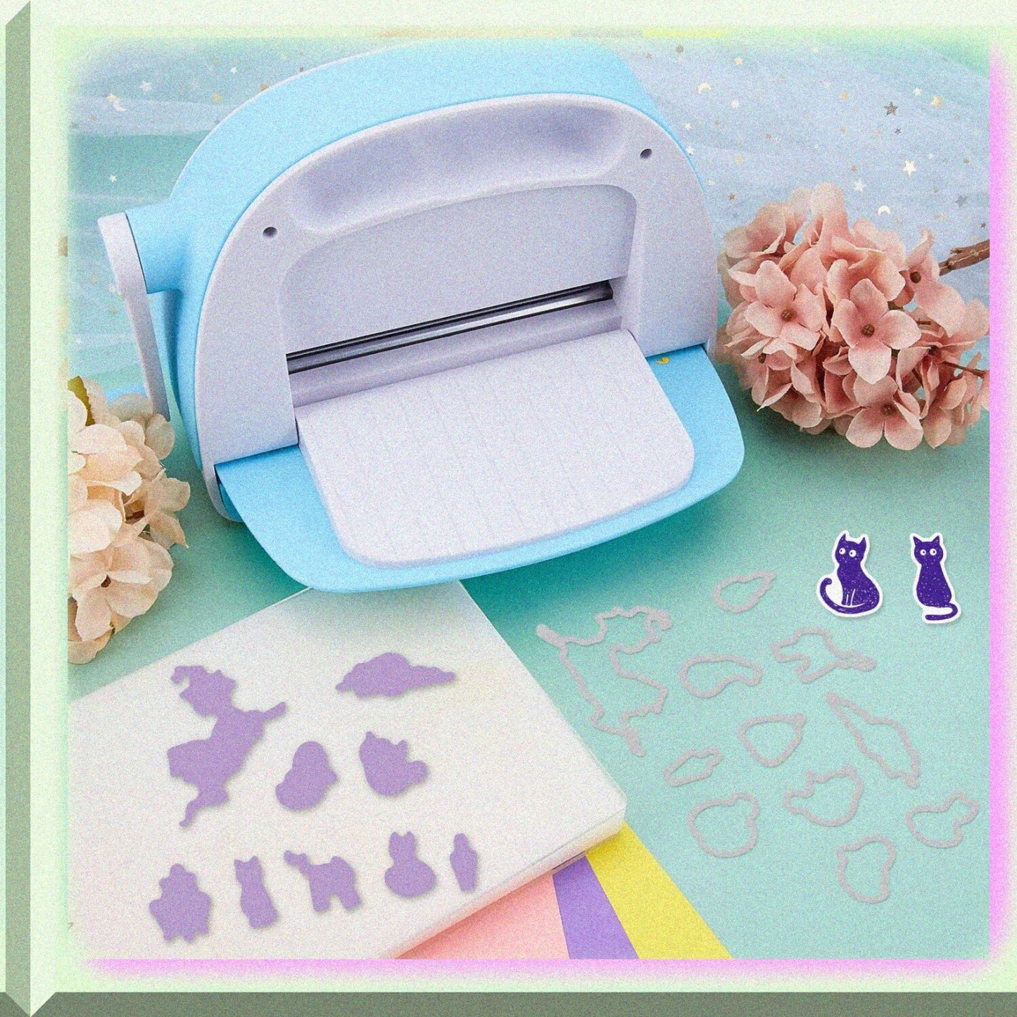 Clear Stamps and Metal Die Cuts Set for Card Making