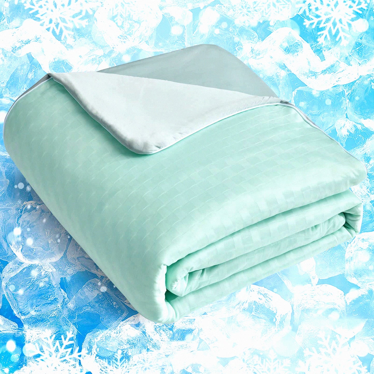 CoolMax CoolBreeze Cooling Blanket - Full/Queen Size | Summer Comforter for Hot Sleepers | Lightweight Breathable Blanket for Night Sweats | Water Green, 79" x 90"
