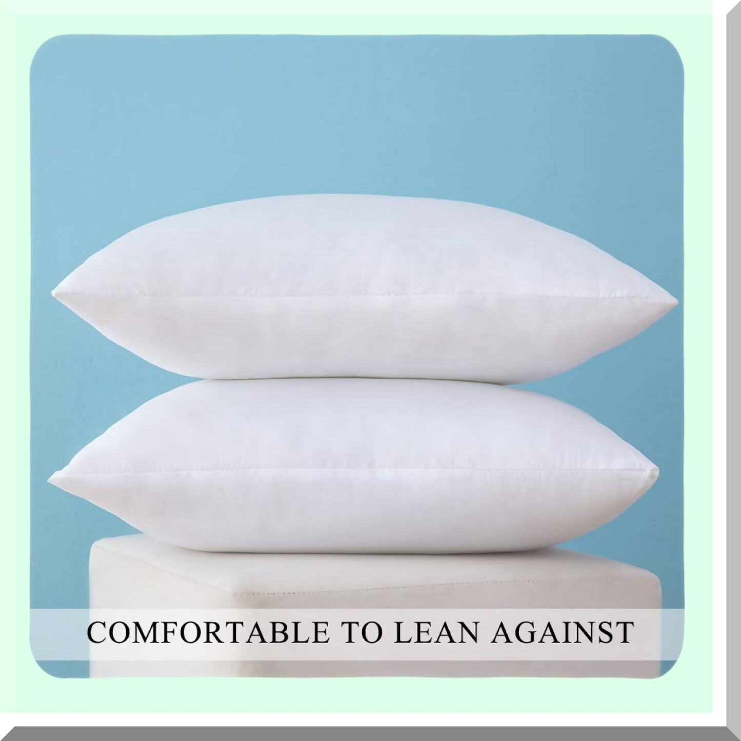 Premium Square Pillow Inserts - Set of 2 | Decorative Cushion Stuffer for Bed, Couch, Sofa | 14x22 Inch Throw Pillow Form