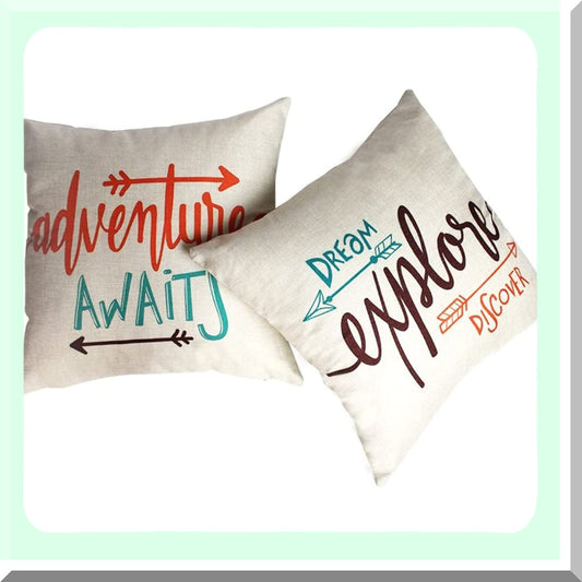 Adventure Dream Pillowcase Set - Explore Discover Cushion Cover - Home Decorative Square Pillowcases - 2020 Inch Arrows Throw Pillow
