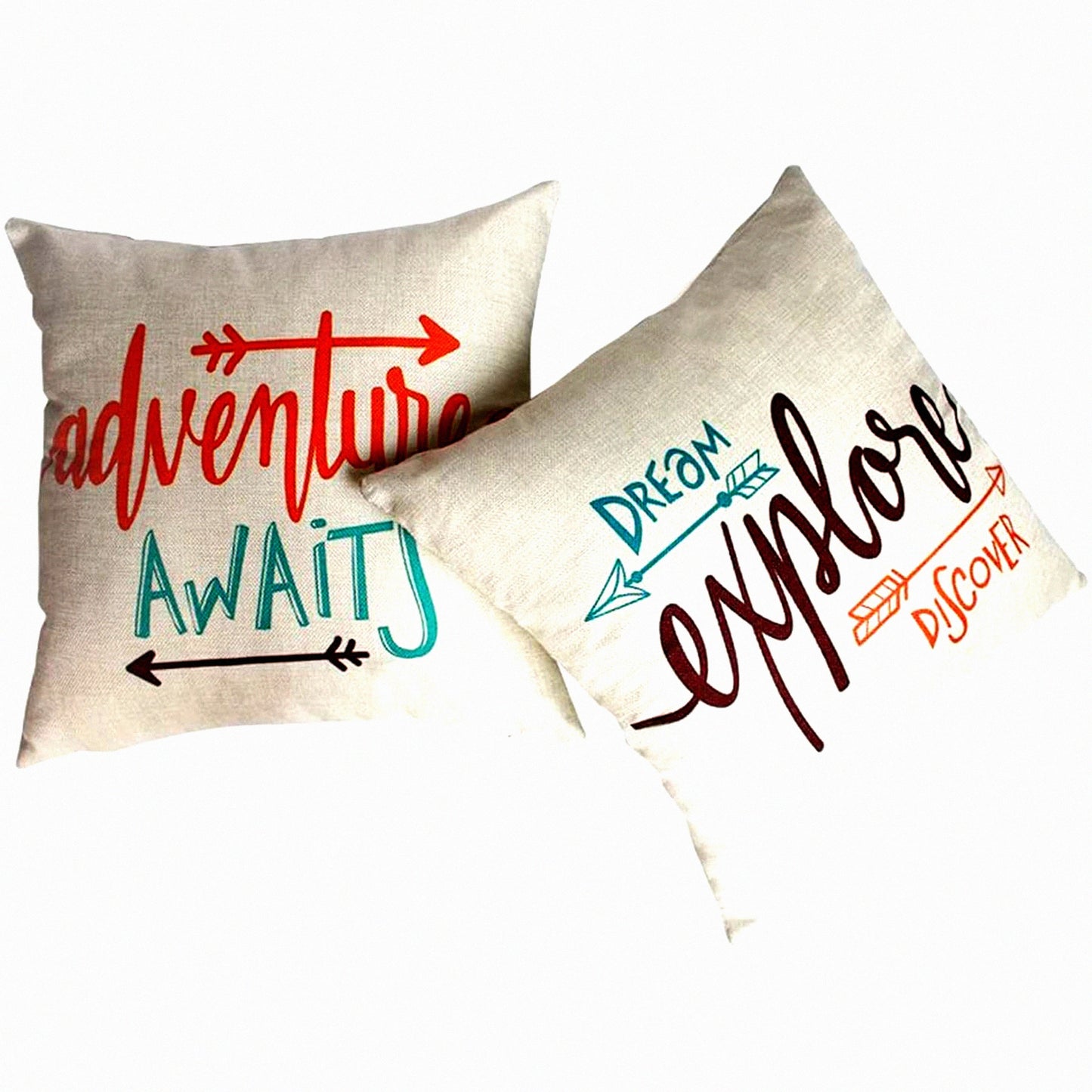 Adventure Dream Pillowcase Set - Explore Discover Cushion Cover - Home Decorative Square Pillowcases - 2020 Inch Arrows Throw Pillow