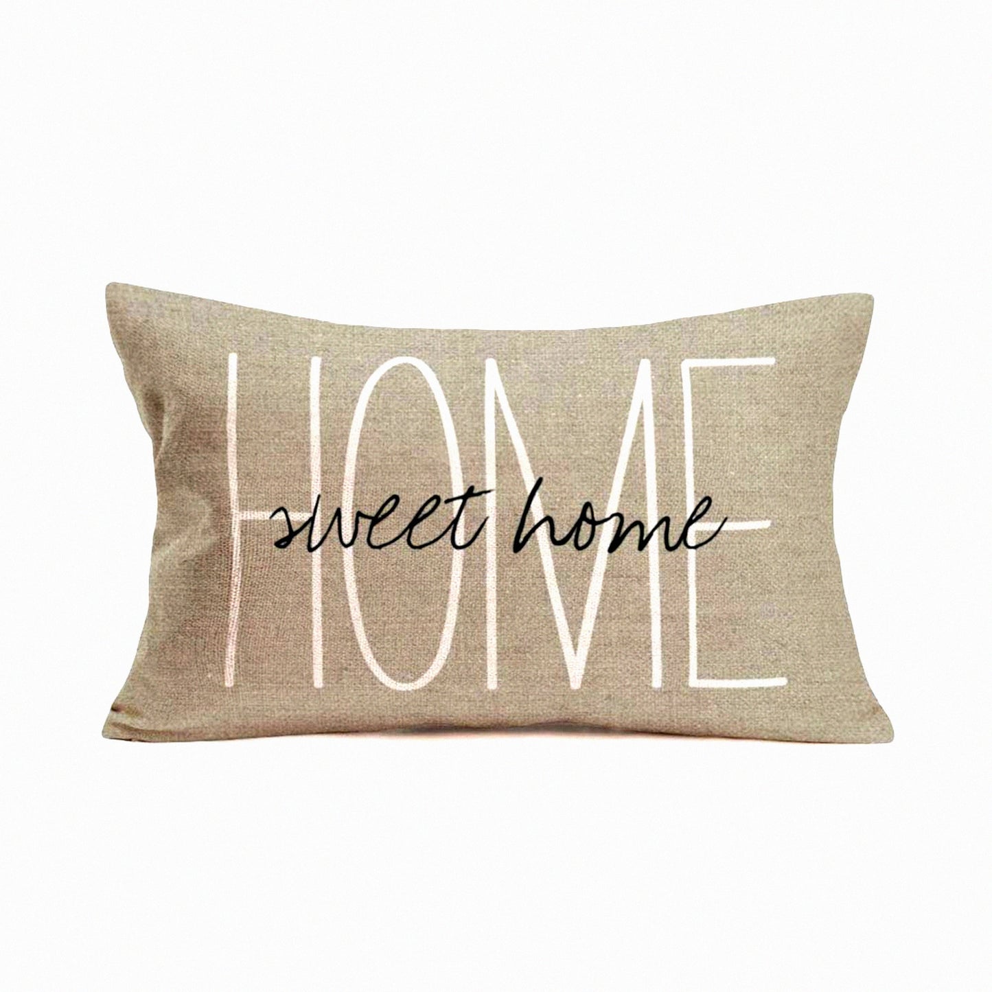 Blessed Home Quotes Lumbar Pillow Cover - Personalized Family Blessing Decorative Throw Case for Housewarming Gifts, Office & Bay Window - 12x20 Inch Cotton Linen Rectangular