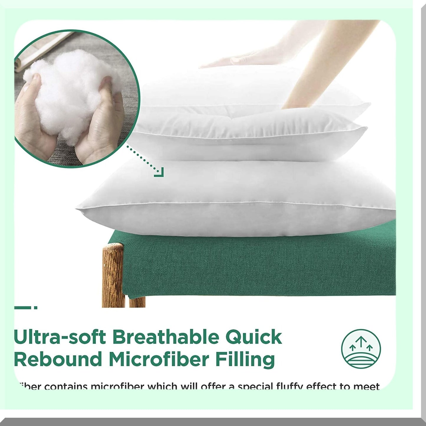 Square Lumbar Support Throw Pillow Inserts - Premium Microfiber Filled Decorative Stuffer for Sofa Bed Couch Chairs - 28x28 Inch White - Set of 4