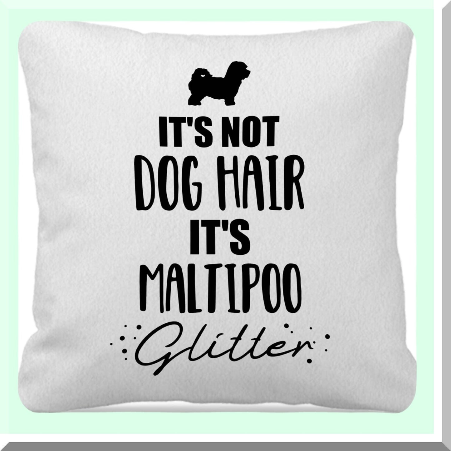 Maltipoo Glitter Sparkle Pillow Cover - Funny Dog Themed Decor for Home & Bedroom - Gifts for Dog Lovers & Women - 18x18 Inch Girls Room Accent
