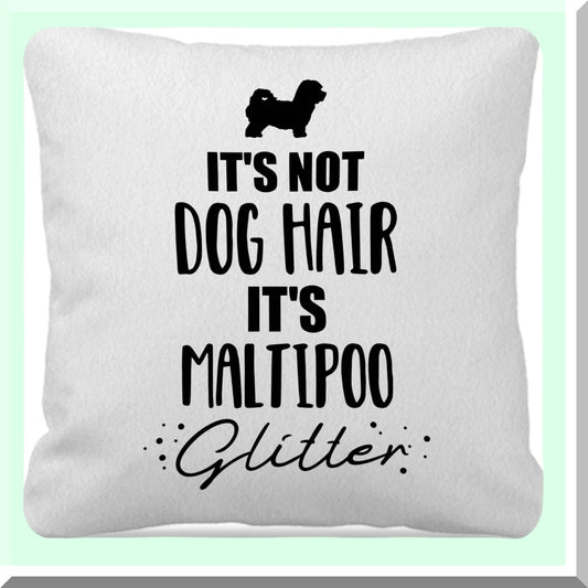 Maltipoo Glitter Sparkle Pillow Cover - Funny Dog Themed Decor for Home & Bedroom - Gifts for Dog Lovers & Women - 18x18 Inch Girls Room Accent
