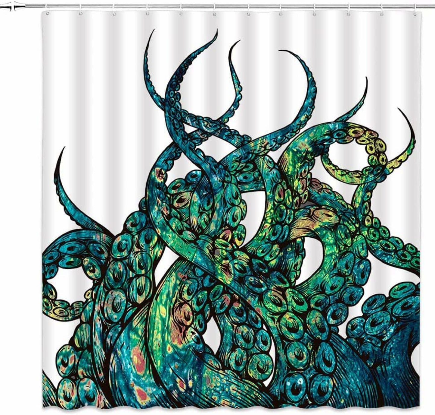 Octopus Tentacle Shower Curtain Mint Green 70x70