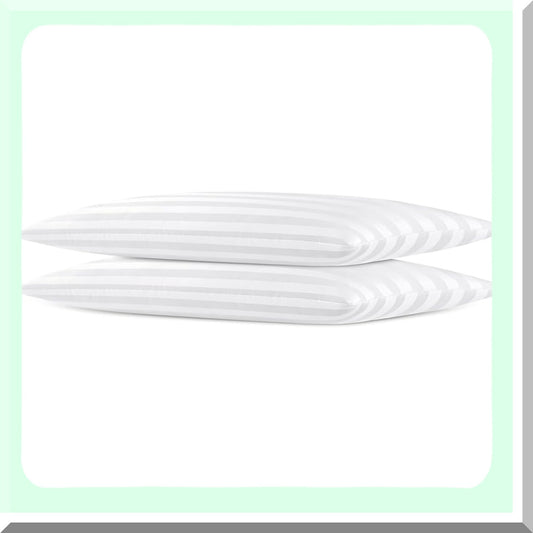 UltraPlush Sleep Pillows - Hypoallergenic Down Alternative Fill, Extra Flat Design for Side, Back, and Stomach Sleepers, Standard Size 20x26, Set of 2