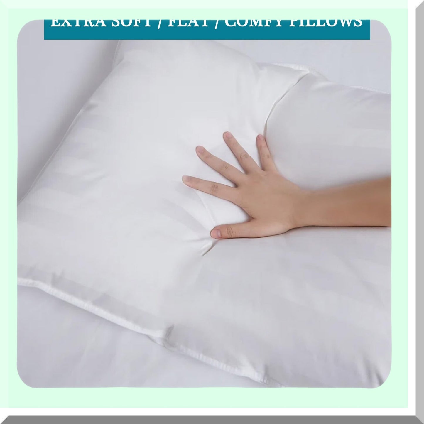 UltraPlush Sleep Pillows - Hypoallergenic Down Alternative Fill, Extra Flat Design for Side, Back, and Stomach Sleepers, Standard Size 20x26, Set of 2