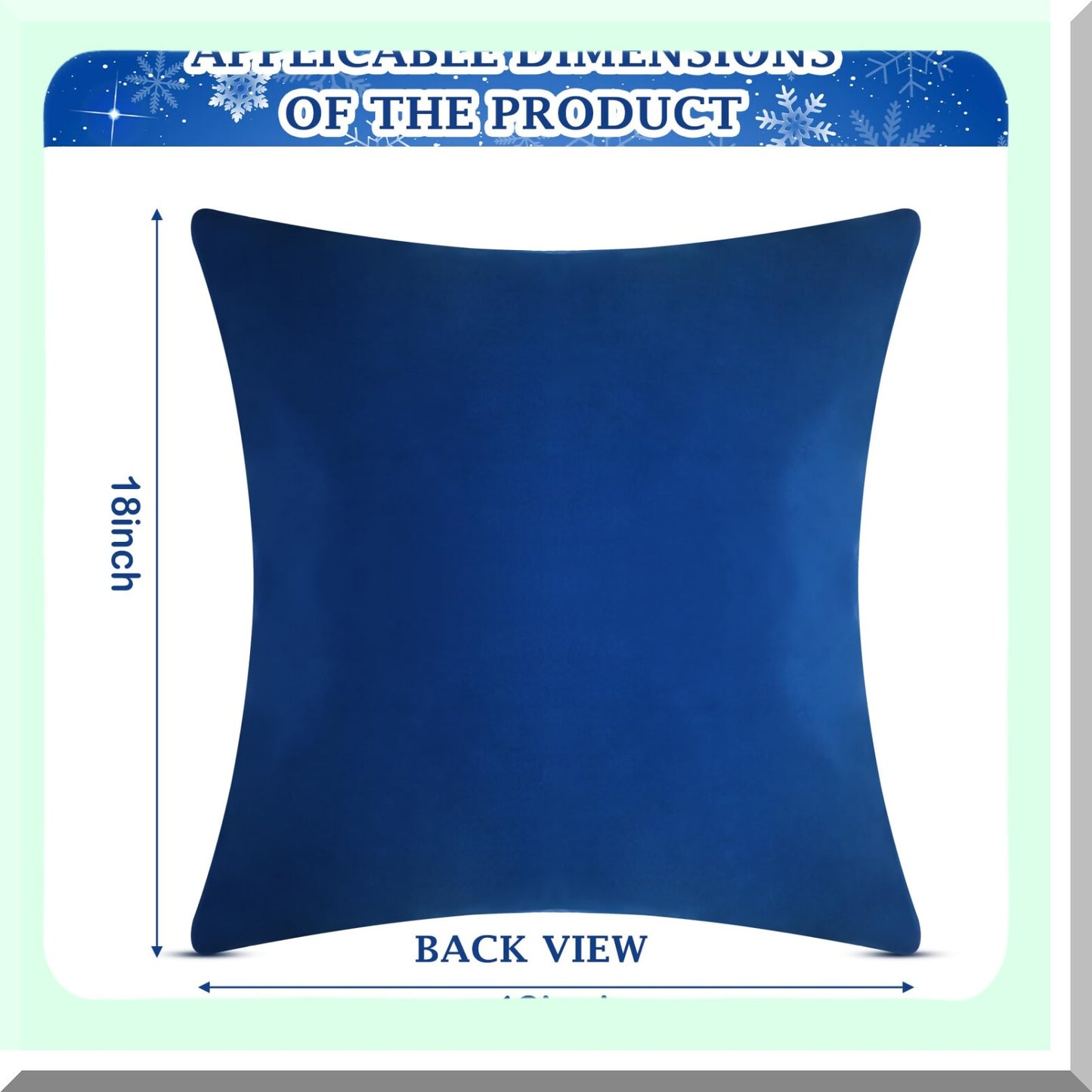 Snowflake Velvet Rhinestone Pillow Covers - Set of 4, 18x18 Inch Decorative Winter Holiday Throw Pillow Cover for Couch Sofa Outdoor Decoration, Navy Blue