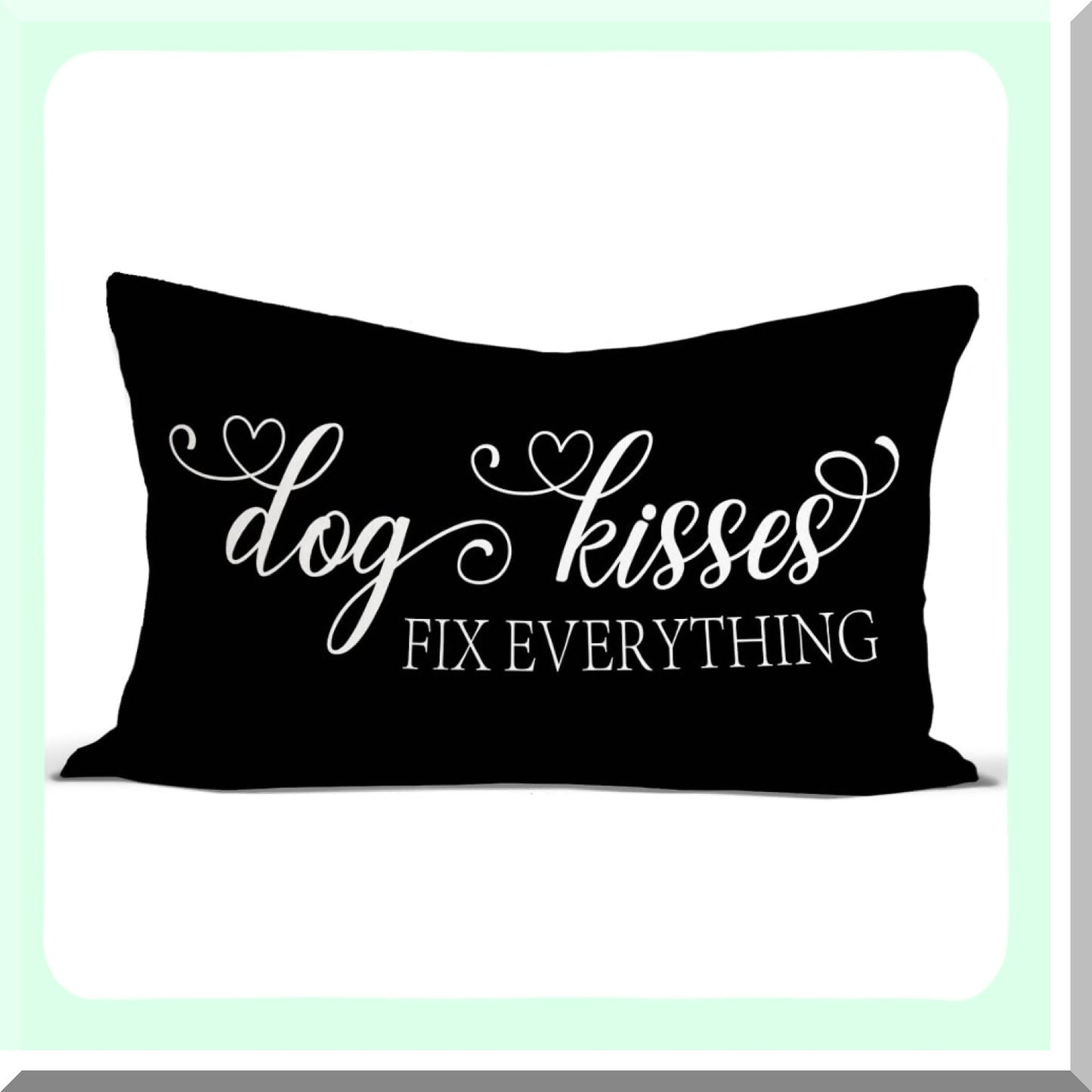 Funny Dog Kisses Throw Pillow Covers - Black and White Dog Decorations for Home - Cute Dog Couch Pillow Case - Reserved for Dog 12x20 Inch