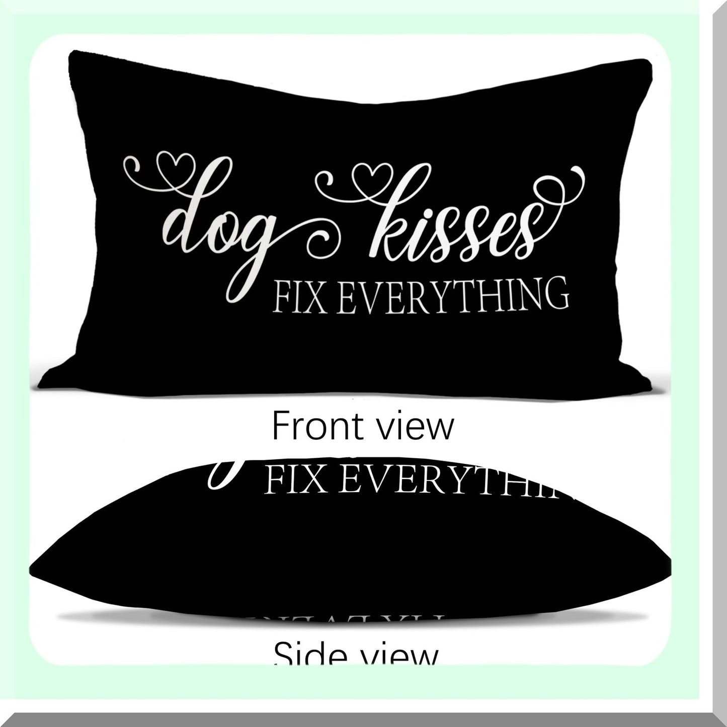 Funny Dog Kisses Throw Pillow Covers - Black and White Dog Decorations for Home - Cute Dog Couch Pillow Case - Reserved for Dog 12x20 Inch