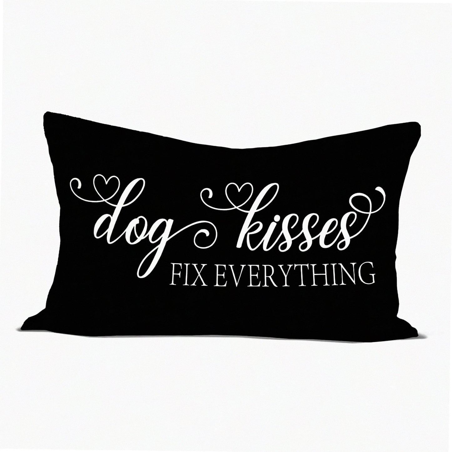 Funny Dog Kisses Throw Pillow Covers - Black and White Dog Decorations for Home - Cute Dog Couch Pillow Case - Reserved for Dog 12x20 Inch